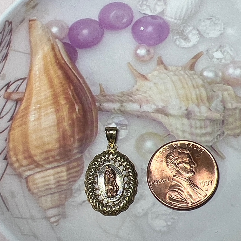 NWOT 10K MARIA ROSEGOLD SILVER GOLD PENDANT - Picture 2 of 8
